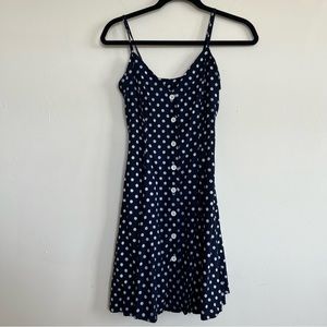 Dark blue polka dot summer dress size 4